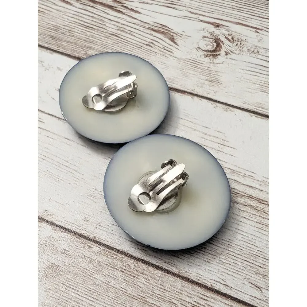 Vintage Clip On Earrings - 1 & 3/8